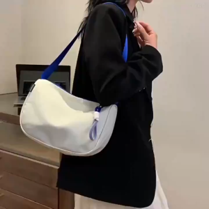 2025 new fashionable shoulder bag versatile broadband crossbody pillow bag casual sports large capacity nylon canvas bag