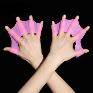 Silicone Swim Fins Hand Paddles Set Men Women Kids Professional Pool Training Webbed Finger Gloves Swimming Sports Equipment