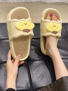 Anti-Slip Summer Indoor Home Slippers Womens Thick Bottom Bathing Slippers Cute Pudding Dog Design Student Dormitory Slippers
