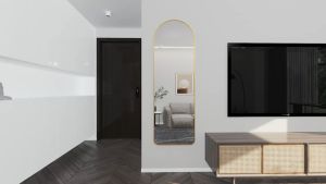 HD Full-Length Body Stand Mirror Floor/Wall Mount Dual Use Explosion-Proof Oversized Vanity Mirror Nordic Metal Frame Whole Mirror Wall Mounted Mirror For Living Room Aesthetic Vanity Mirror For Bedroom