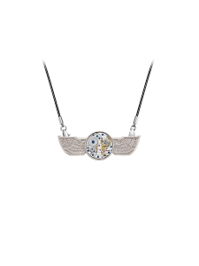 สร้อยคอ Silver Wing Sea-Gull แบบมีสายปีกเงิน ดีไซน์แฮนด์เมด สำหรับผู้ชายและผู้หญิง จี้ปะการังสีทองแดง สไตล์ลำลอง คอลเลกชั่นฤดูร้อน 2024