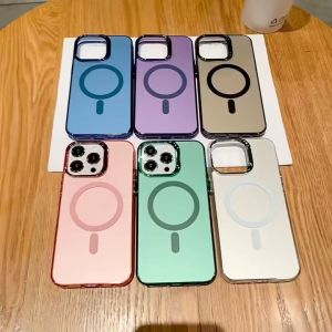 SENSE Luxury Matte Magnetic Wireless Charge IMD Shockproof Case for iPhone 16 15 14 13 12 11 Pro Max / 12 13 Mini / 14 15 Plus