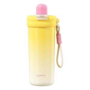 Haers | Aesthetic Thermal Bottle With Straw Student Tea Water Separator Stainless Steel