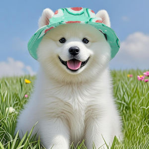 Adorable Dog Hat Pet Cat Ears Outdoors Summer Sun Hat Samoyed Bichon Shiba Inu Fisherman Cap Pet Accessories Ear Exposure