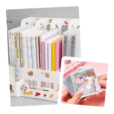 Rak Penyimpanan Buku Pena / Organizer Box Free Sticker