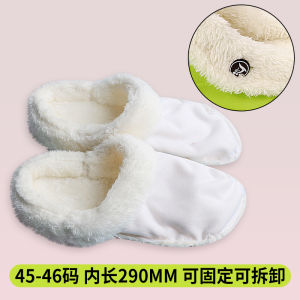Removable Hole Shoes Fleece-lined Thickened Thermal Liner Wool Cover Cold Protection in Autumn and Winter Mens and Womens Adult and Children Slippers Cotton Cover