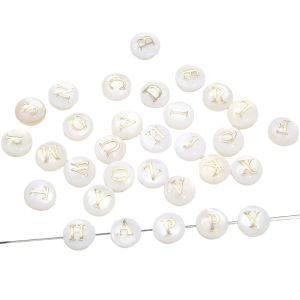 8 mét lau tự nhiên Shell với lá vàng kim hạt Bảng chữ cái trang sức hạt cho DIY làm đồ trang sức vòng cổ vòng tay