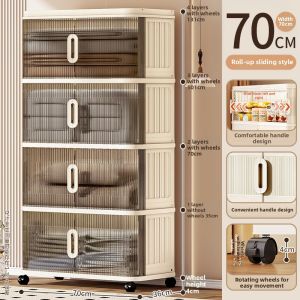 ZHUOLESHI | Sliding Door Foldable Large Capacity Storage Cabinet