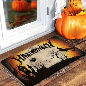 VIKAMA Happy Halloween Doormat Non-Slip Indoor/Outdoor Entryway Rug Festive Entryway Decorative Rug Home Decor