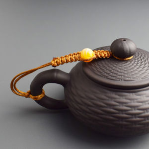 High-End Beaded Tea Pot Rope Kung Fu Tea Set Accessories Coffee Colored Woven Ethnic Style Tea Cup Cover Anti-Fall Binding Rope