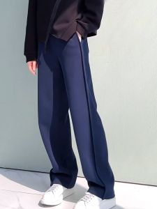 กางเกงขายาวทรงหลวมๆ สวมใส่สบาย ทรงสตรีท ทรงสปอร์ต กางเกงขายาวทรงตรง ทรงกระบอก เอวสูง ผ้าฝ้าย 100%