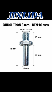 [JINLIDA] Đầu Cán Nối Đế Chà Đĩa Đánh Bóng M10 Cán 8mm – Gắn Máy Khoan Máy Bắt Vít