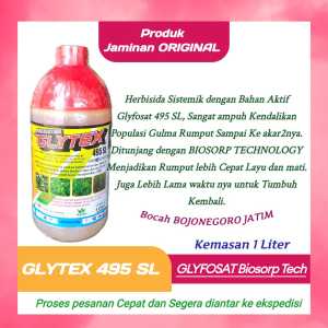 GLYTEX 495 SL Gulma Rumput 1 Liter Basmi Gulma Rumput Sampai Ke Akar-Akarnya - Merah-Biosorp Technology