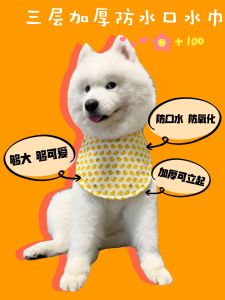 Soap Diary Pets Saliva Towel Medium to Large Dogs Dog Cartoon Bib Saliva Waterproof Pure Cotton Scarf Triangular Binder
