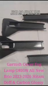 Cover Garnish Fog Lamp Ring Foglamp Lampu Kabut All New Brio 2023 2024 2025 Model Orion Hitam Carbon Glossy Model Ganti OEM