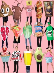 Halloween Adult Cosplay Costume Funny Creative Outfit Potato Chips Burger Sausage Instant Noodles Costume Polyester Material