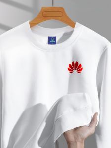 สีขาว เสื้อสเว็ตเชิ้ต โลโก้พิมพ์ลายปักชุดทํางานแบบกําหนดเอง หนาขึ้น คําสั่งซื้อกลุ่มคอกลมสําหรับ ฤดูใบไม้ร่วง ฤดูหนาว Gatherings