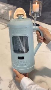 BRUNO Hi-speed Soya Milk Maker with Measuring Cup & Cleaning Brush 1L Visible Glass 8-blades Premium Juicer Milkshake Wall Breaking Machine