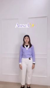 IOS SHOP ANSEL BLOUSE KNIT RAJUT KASUAL WANITA KOREAN STYLE