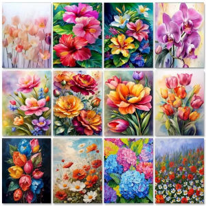 40x50cm Frame Diy Painting By Numbers Kit Flowers Picture Handicrafts Paint Canvas Number Painting for Home Decors