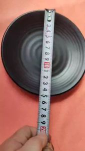 Dĩa nhựa melamine tròn nhám đen phục vụ nhà hàng quán ăn kt 15cm/18cm/20/23/25 cm - DG26/27/28/29/30