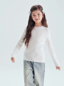 MUCMUKN | Soft and Elastic Ribbed Long Sleeve T-shirt for Girls Spring Wear