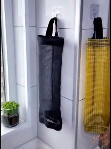 JLIFE Kitchen Mesh Garbage Bag Organizer Dispenser Trash Bags Holder Trash Bag Storage Bag