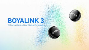 BOYA BOYALINK 3 Wireless Microphone Button-Sized Lapel Microphone AI-Powered Noise Cancelling Microphone for Vlogging Android iPhone DSLR