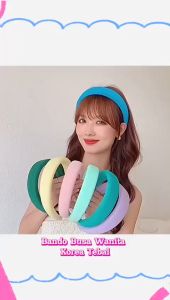 Bando Wanita Korea Tebal Headband Cloud Polos Lebar Bandana Nagita Busa Lembut Tebal Headband Aksesoris Fashion Wanita Korean - FR Gallery
