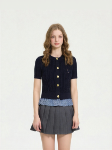 Summer Casual Fashion Layered V-Neck Knitted Blouse