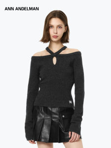 ANN ANDELMAN | Off Shoulder Slim Fit Cross Strap Knitted Top