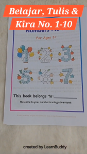 Hardcopy Printed Worksheet Learn Trace & Count Numbers 1–10 Preschool Math & Handwriting Ages 3–6