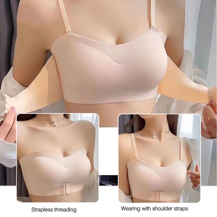 Strapless Bras for Women Sexy Plus Size Seamless Push Up Bra