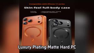 Luxury Plating Matte Hard PC Magnetic Phone Case for iPhone 17 Pro Max Camera Lens Film Protector For Magsafe Frosted Back Cover