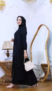 Gamis Abaya Arab ADIBA Terbaru Busui Friendly Model Elegan cantik