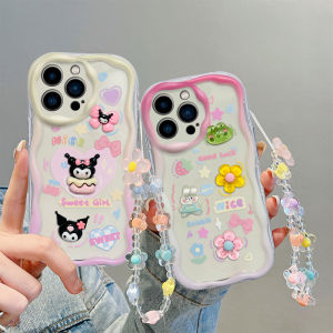 Samsung Galaxy S24Ultra S24 S23Ultra S22Ultra S21Ultra Irregular Design Phone Soft Case Attached 3D Doll Kuromi Frog A54/A34/A53 5G with Bracelet