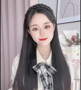 Tóc giả nguyên đầu gắn băng đô cài tóc dài 65cm đáng yêu