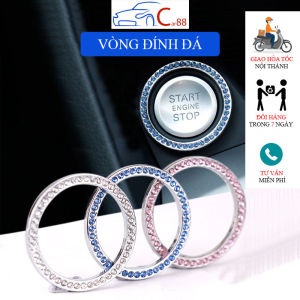 (173) Vòng Đính Đá Trang Trí Nút Khởi Động START / STOP Ô Tô Xe Hơi Sang Trọng