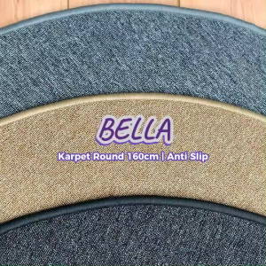 Tren-D-rugs karpet polos estetik bulat bundar lingkaran round carpet diameter 160 cm anti slip modern bulu alas lantai ruang tamu keluarga kamar tidur minimalis - NMs