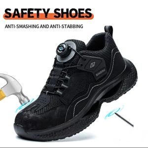Sepatu Safety Sneaker Tali Putar Original DINGGU hitam abu proyek outdoor ringan anti slip anti paku