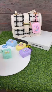 Cartoon Luggage Mini Tetris Game Keychain Portable Handheld Brick Game Toy Collection Gift for Kids Rantai Kunci Mainan 3470