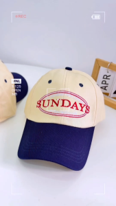 หมวกแก๊ป ปัก SUNDAYS มี 3 สี ผ้าฝ้าย  สไตล์เกาหลี 153