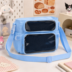 College Ita Bag Transparent Crossbody Shoulder Bag Large Capacity Messenger Bag for School Cute Anime Accessories