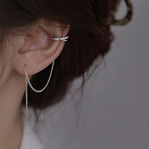 1Pc Cross Ear Cuff Earrings Tassel Rhinestones Piercing Stud Earring For Women Simple Chain Clip Earrings Cuff 2023 Trendy