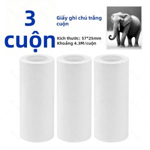 Giấy Máy In Mini 57mm Trắng Nhiệt Cuộn Dán Cho Máy In Bỏ Túi Trẻ Em In Ảnh Tức Thì Không Mực Giấy Dính