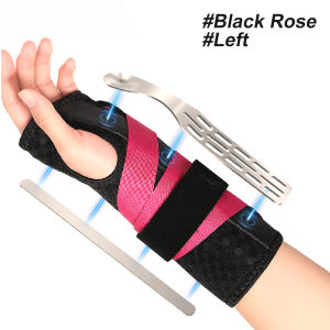 Carpal Tunnel Wrist Brace Night Support Adjustable Wrist Stabilizer with 2 Metal Splints Thumb Free No Pressure Wrist Support