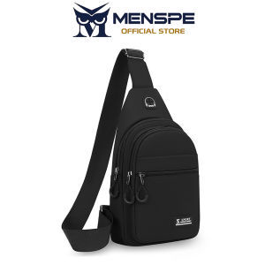 MENSPE Mens Chest Bag Waterproof Multi-compartment Outdoor Travel Shoulder bag Casual Cross Body Bag Earphone Hole Design for College Student