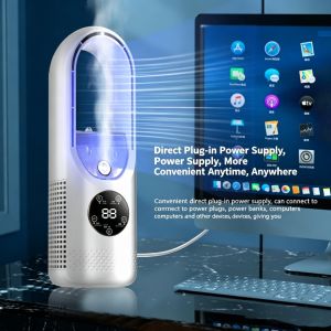 Mini Air Cooler 3 In 1 Portable Desktop Mist Cooling Fan Humidifier with RGB Night Light Silent 100ml Tank for Office Home