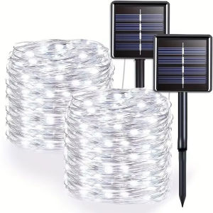 Outdoor LED Solar Fairy Garland 8 Modes Flexible Wire String Lights DIY Shape Decor for Tree Garden Patio Street Plant