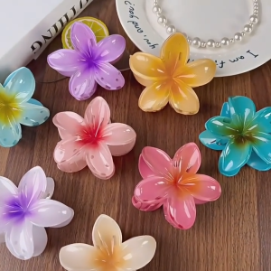 12Pcs/Set Thai Style Cute Flower Hair Clip Colorful Flowers Fashion Beach Hair Clamp Accessories for Women Girl